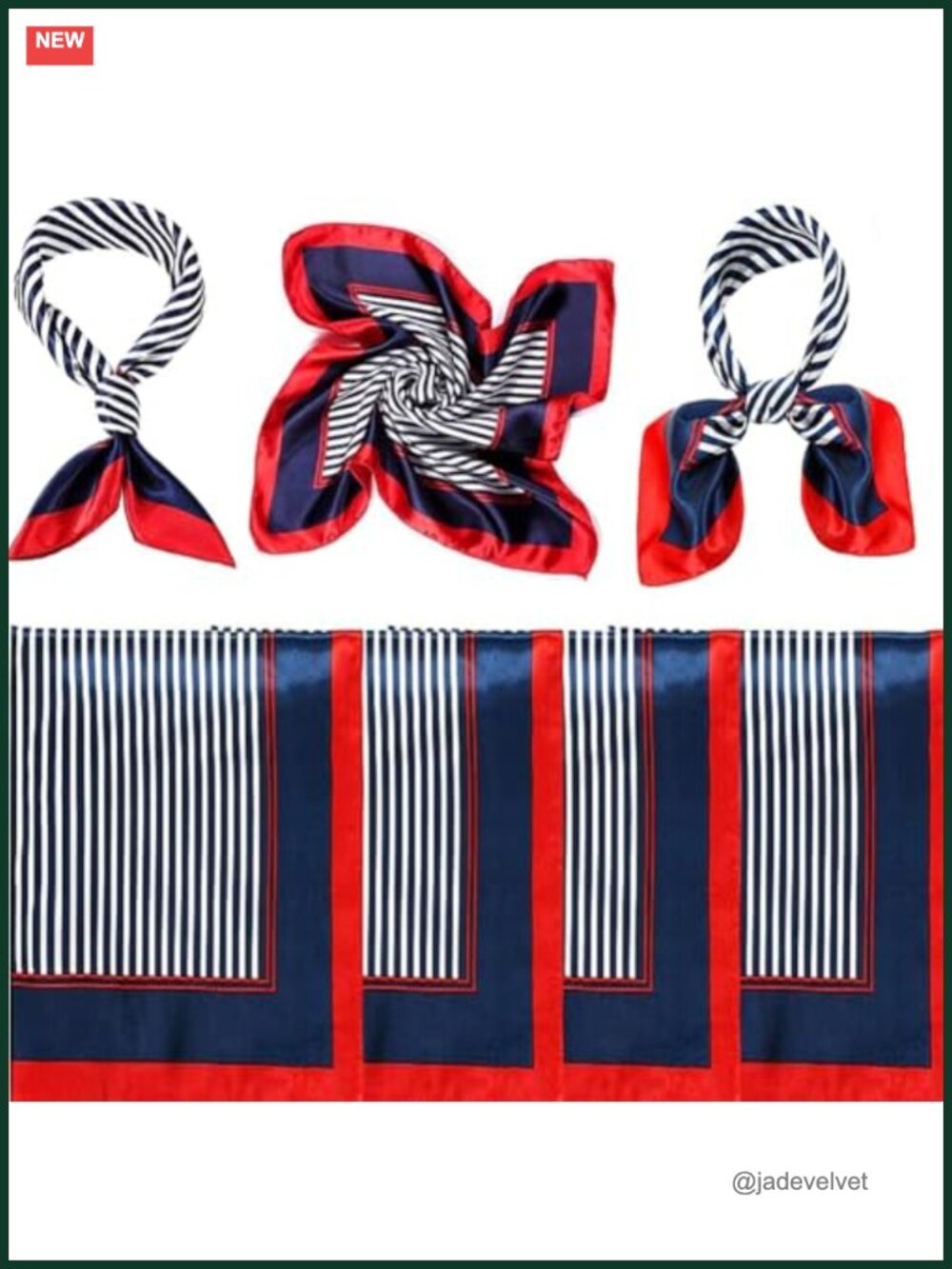 Satin Silk Square Scarf 20 Inch Flight Attendant Neckerchief Hair Handbag